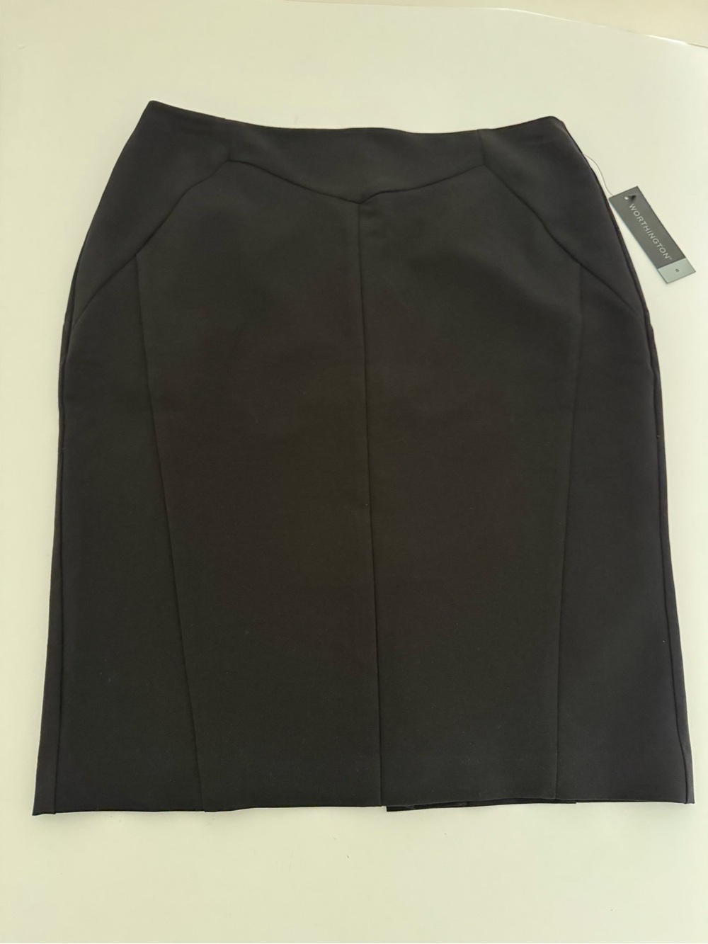 Worthington NWT Black Tailored Pencil Skirt 8 Back Slit Career Workwear